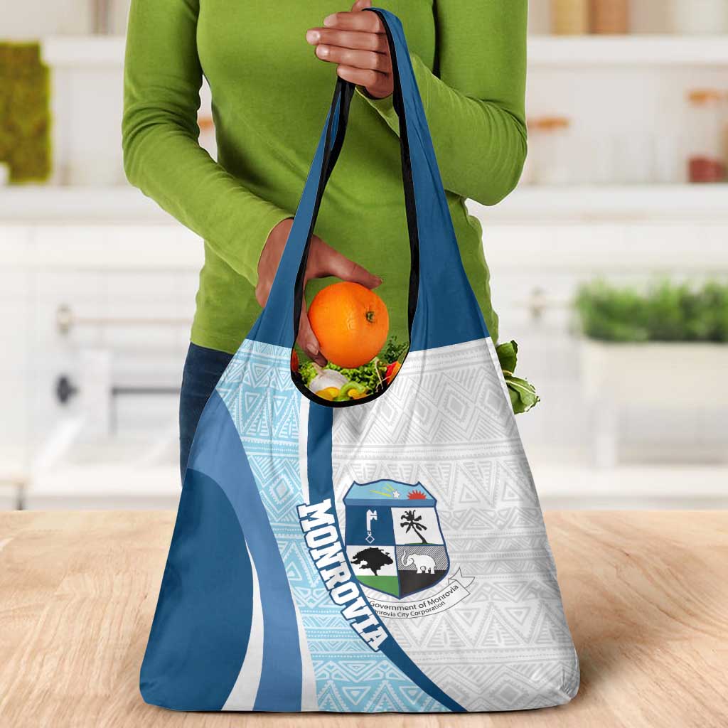 Afro Liberia Monrovia Capital Grocery Bag African Pattern Curves Style