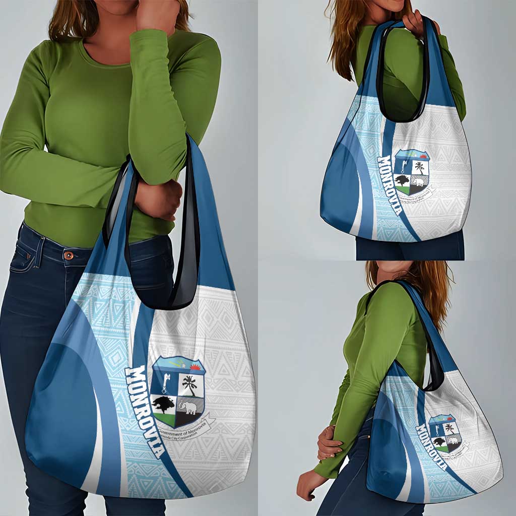 Afro Liberia Monrovia Capital Grocery Bag African Pattern Curves Style
