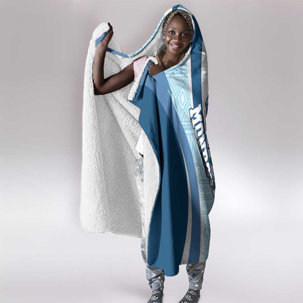 Afro Liberia Monrovia Capital Hooded Blanket African Pattern Curves Style