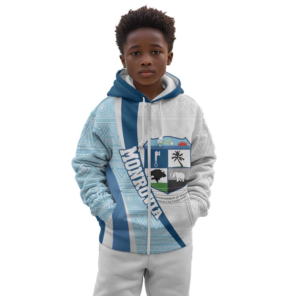 Afro Liberia Monrovia Capital Kid Hoodie African Pattern Curves Style