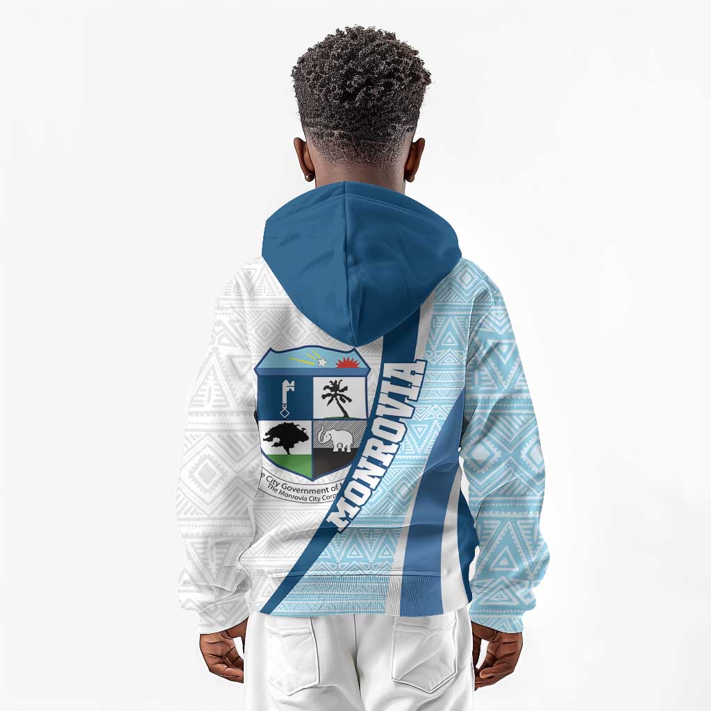 Afro Liberia Monrovia Capital Kid Hoodie African Pattern Curves Style