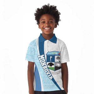 Afro Liberia Monrovia Capital Kid Polo Shirt African Pattern Curves Style
