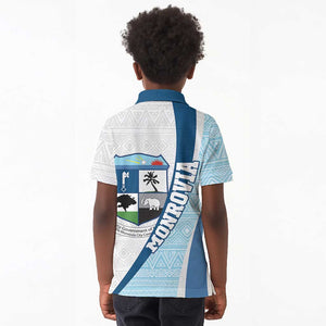 Afro Liberia Monrovia Capital Kid Polo Shirt African Pattern Curves Style