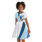 Afro Liberia Monrovia Capital Kid Short Sleeve Dress African Pattern Curves Style