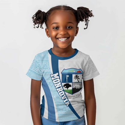 Afro Liberia Monrovia Capital Kid T shirt African Pattern Curves Style