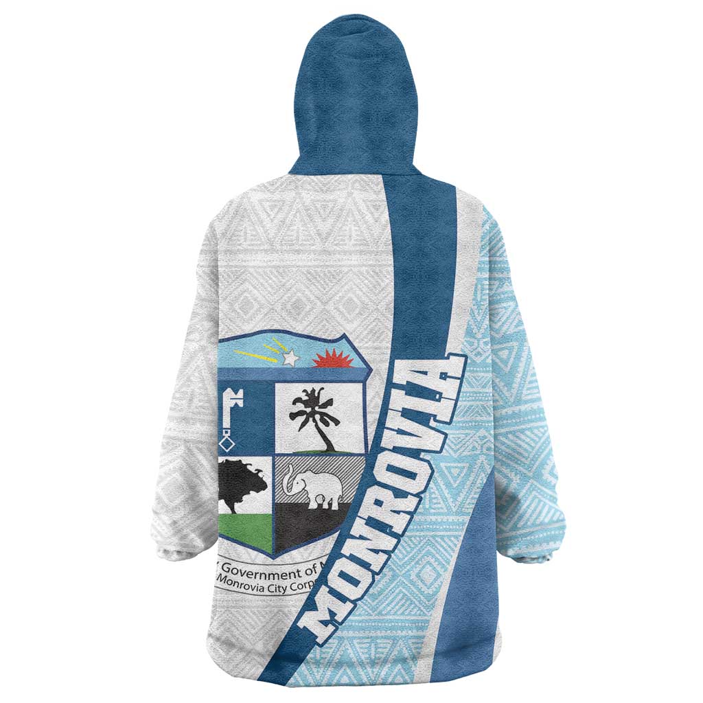 Afro Liberia Monrovia Capital Kid Wearable Blanket Hoodie African Pattern Curves Style