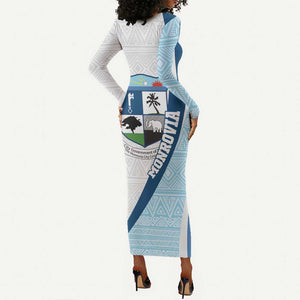 Afro Liberia Monrovia Capital Long Sleeve Bodycon Dress African Pattern Curves Style