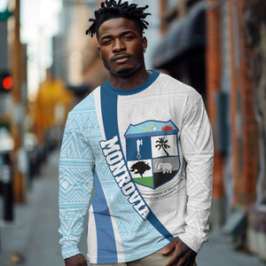 Afro Liberia Monrovia Capital Long Sleeve Shirt African Pattern Curves Style