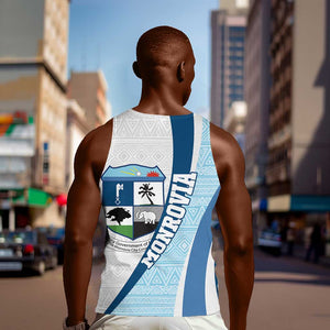 Afro Liberia Monrovia Capital Men Tank Top African Pattern Curves Style