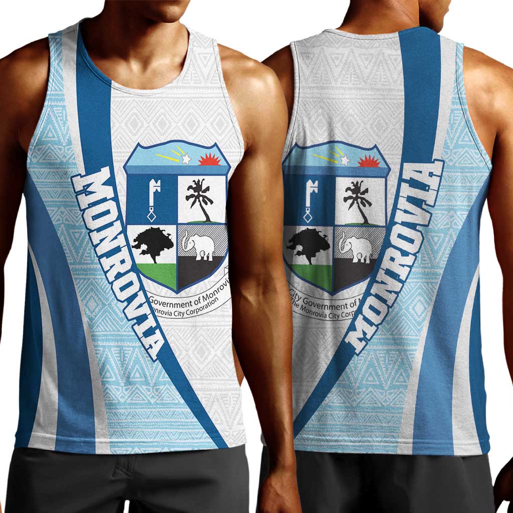 Afro Liberia Monrovia Capital Men Tank Top African Pattern Curves Style