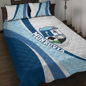 Afro Liberia Monrovia Capital Quilt Bed Set African Pattern Curves Style