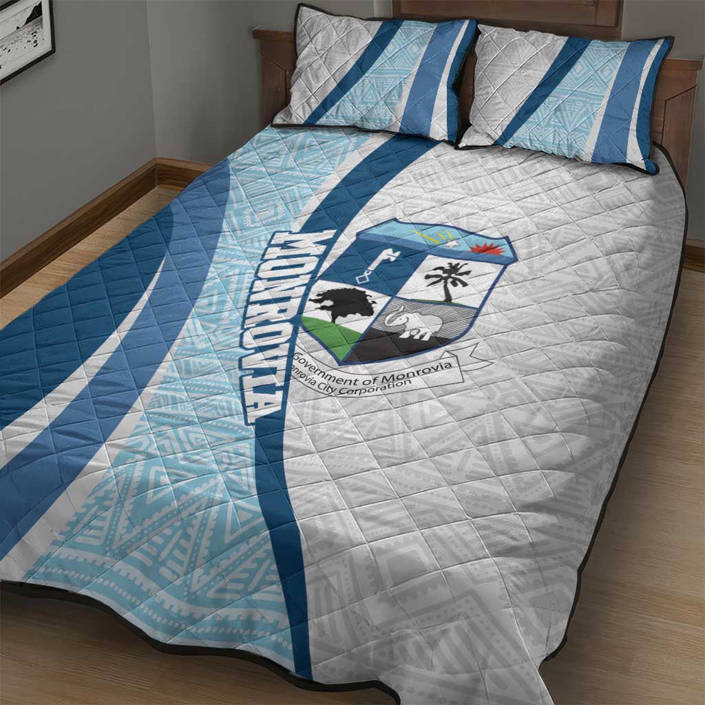 Afro Liberia Monrovia Capital Quilt Bed Set African Pattern Curves Style