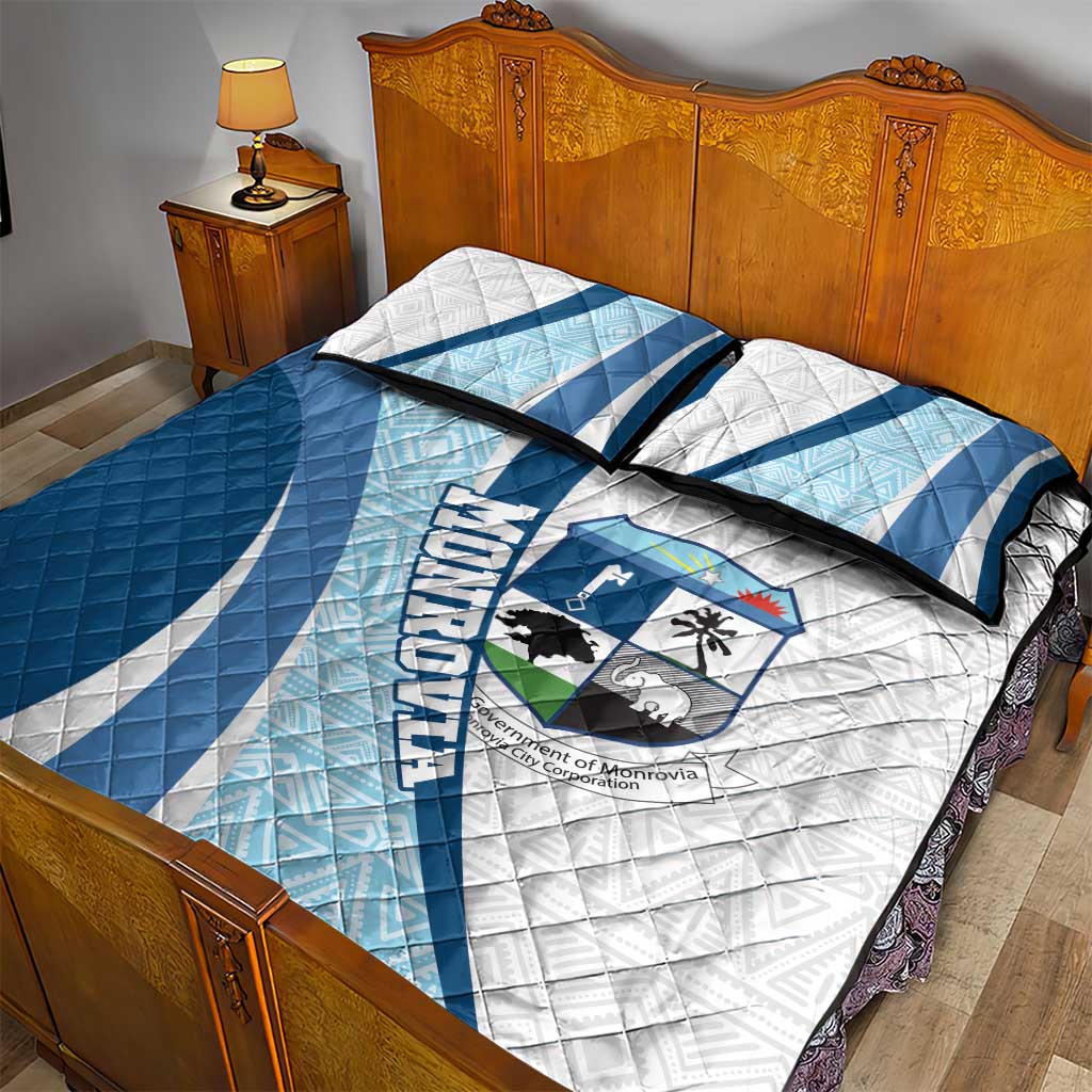 Afro Liberia Monrovia Capital Quilt Bed Set African Pattern Curves Style