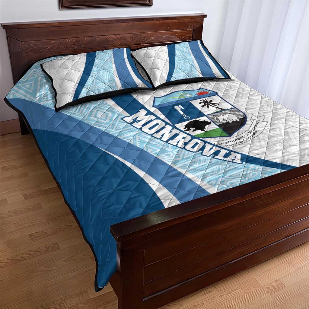 Afro Liberia Monrovia Capital Quilt Bed Set African Pattern Curves Style