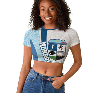 Afro Liberia Monrovia Capital Raglan Cropped T shirt African Pattern Curves Style