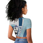 Afro Liberia Monrovia Capital Raglan Cropped T shirt African Pattern Curves Style