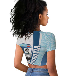Afro Liberia Monrovia Capital Raglan Cropped T shirt African Pattern Curves Style