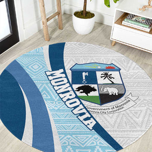 Afro Liberia Monrovia Capital Round Carpet African Pattern Curves Style