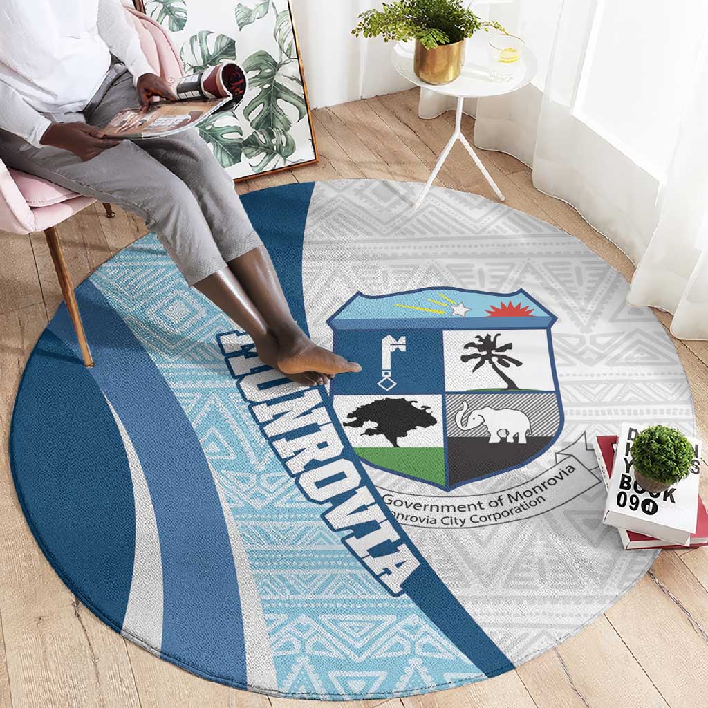 Afro Liberia Monrovia Capital Round Carpet African Pattern Curves Style