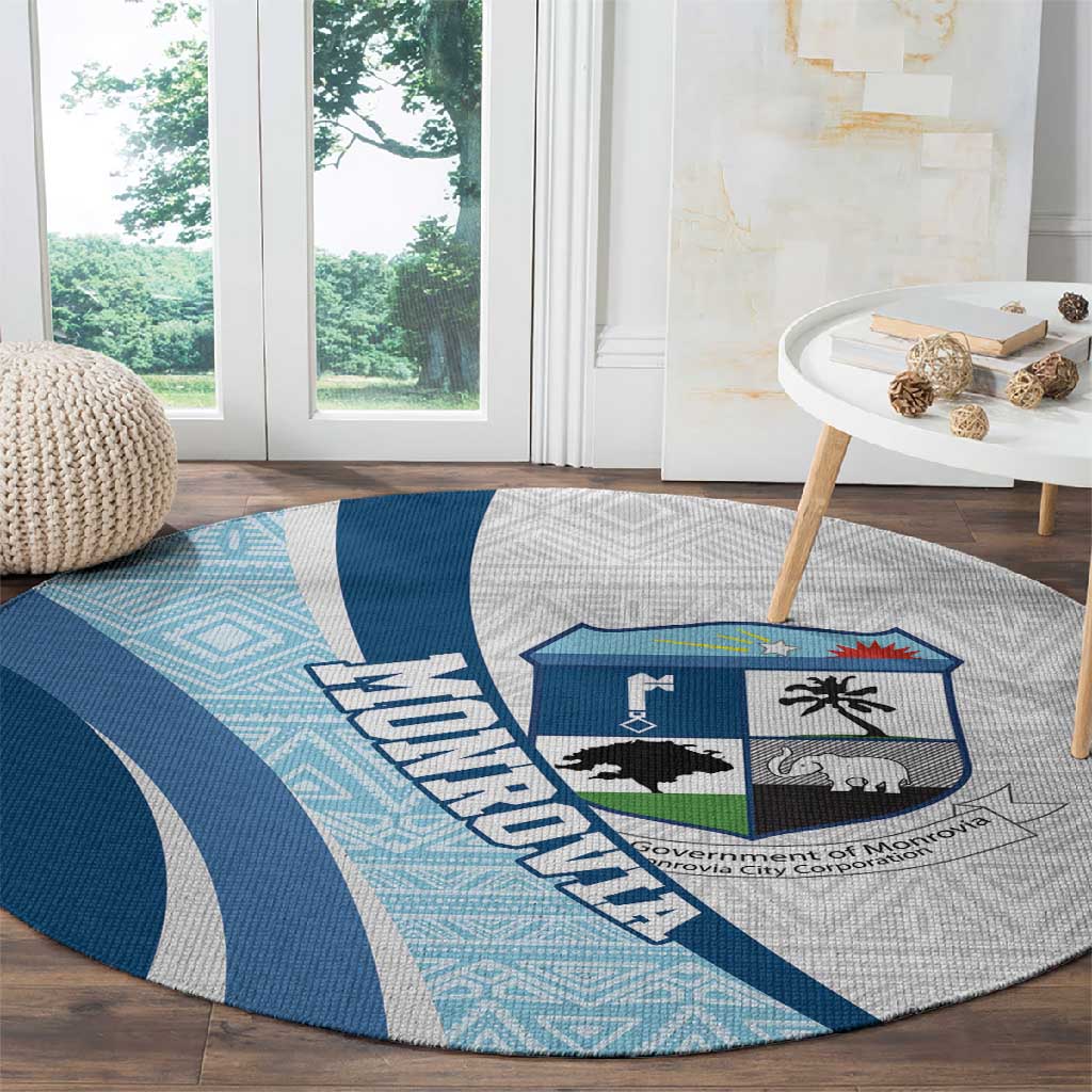 Afro Liberia Monrovia Capital Round Carpet African Pattern Curves Style