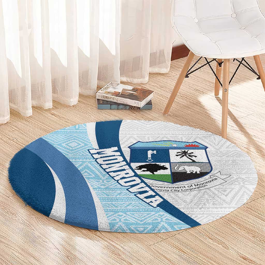Afro Liberia Monrovia Capital Round Carpet African Pattern Curves Style