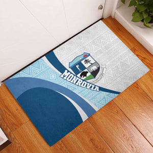 Afro Liberia Monrovia Capital Rubber Doormat African Pattern Curves Style