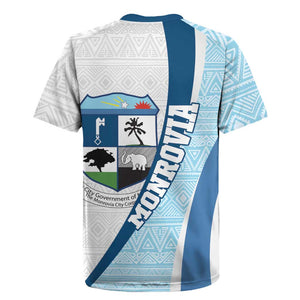 Afro Liberia Monrovia Capital Rugby Jersey African Pattern Curves Style