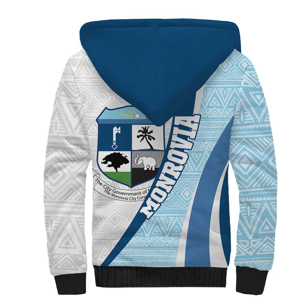 Afro Liberia Monrovia Capital Sherpa Hoodie African Pattern Curves Style