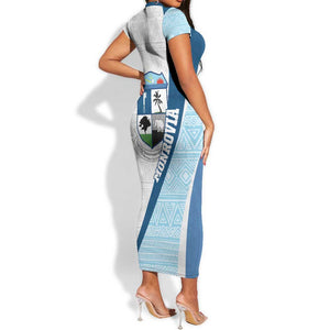 Afro Liberia Monrovia Capital Short Sleeve Bodycon Dress African Pattern Curves Style