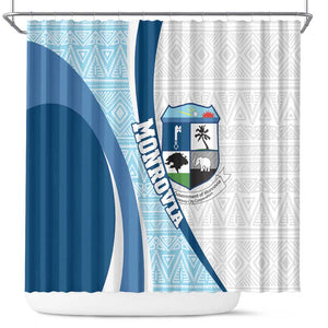 Afro Liberia Monrovia Capital Shower Curtain African Pattern Curves Style