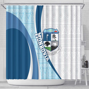 Afro Liberia Monrovia Capital Shower Curtain African Pattern Curves Style