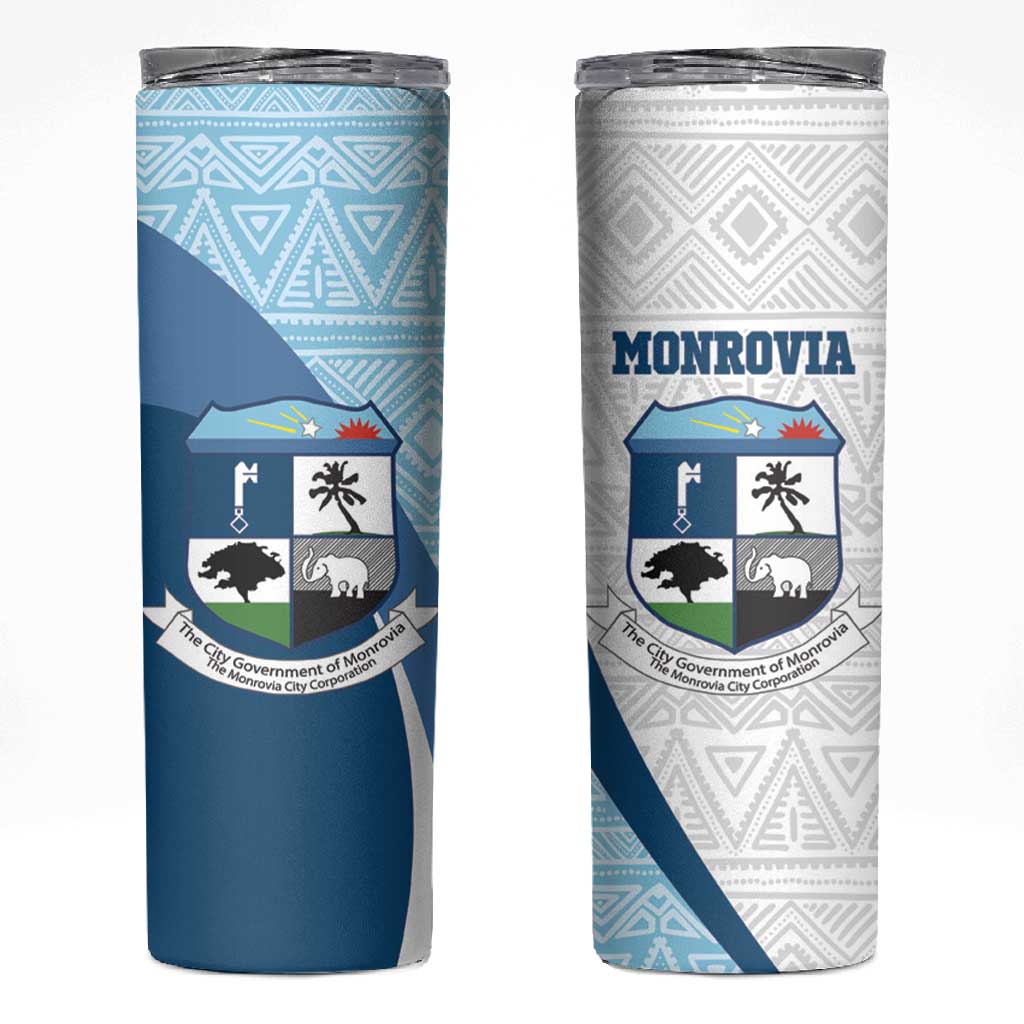 Afro Liberia Monrovia Capital Skinny Tumbler African Pattern Curves Style