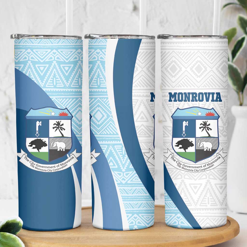 Afro Liberia Monrovia Capital Skinny Tumbler African Pattern Curves Style