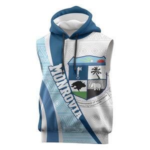 Afro Liberia Monrovia Capital Sleeveless Hoodie African Pattern Curves Style - African Pride