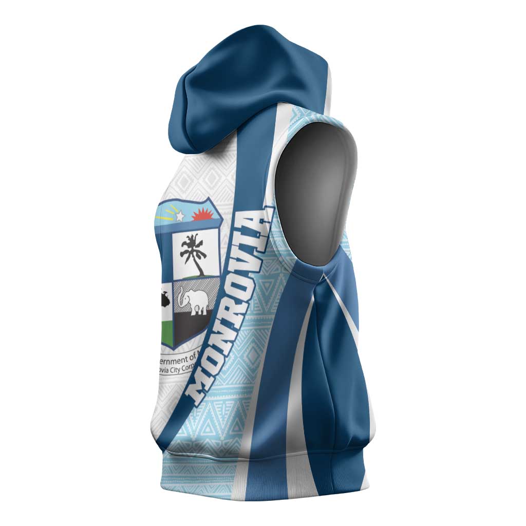Afro Liberia Monrovia Capital Sleeveless Hoodie African Pattern Curves Style - African Pride