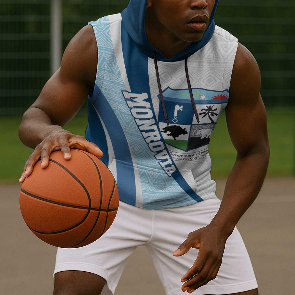 Afro Liberia Monrovia Capital Sleeveless Hoodie African Pattern Curves Style - African Pride