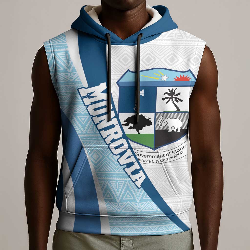 Afro Liberia Monrovia Capital Sleeveless Hoodie African Pattern Curves Style - African Pride