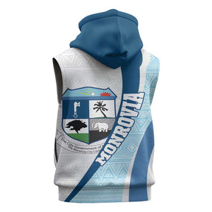 Afro Liberia Monrovia Capital Sleeveless Zip Hoodie African Pattern Curves Style - African Pride