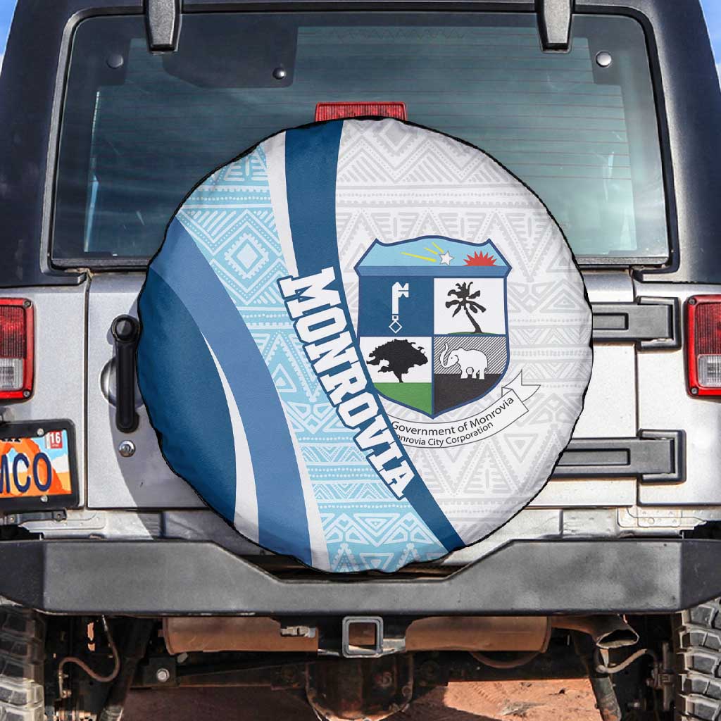 Afro Liberia Monrovia Capital Spare Tire Cover African Pattern Curves Style