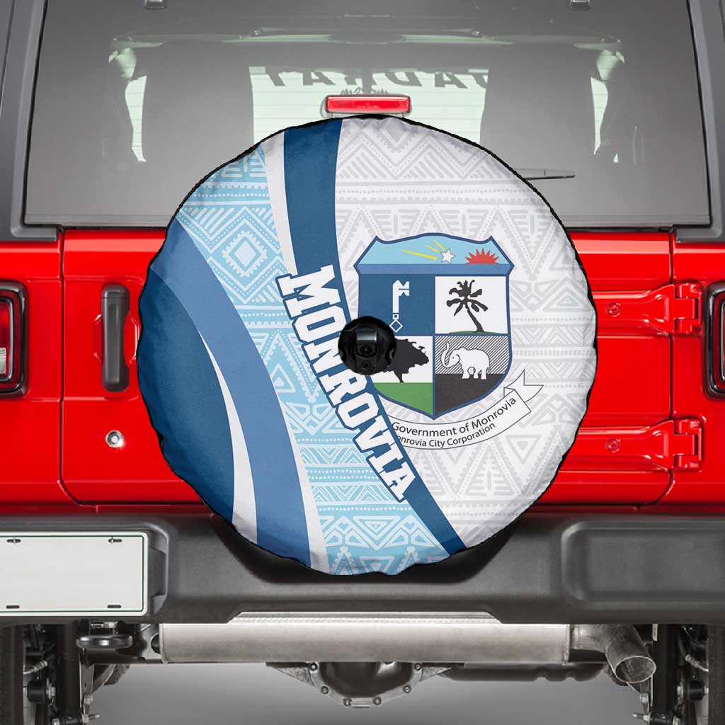 Afro Liberia Monrovia Capital Spare Tire Cover African Pattern Curves Style