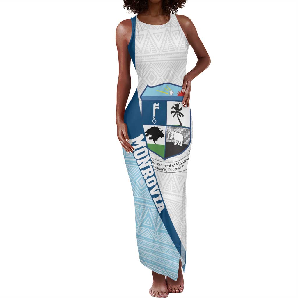 Afro Liberia Monrovia Capital Tank Maxi Dress African Pattern Curves Style