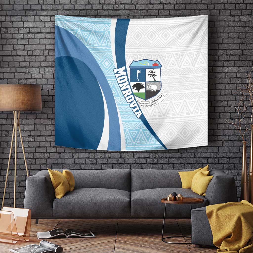 Afro Liberia Monrovia Capital Tapestry African Pattern Curves Style