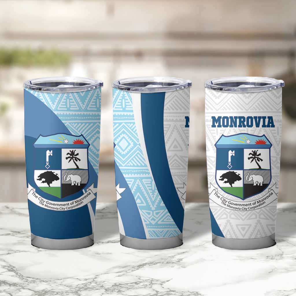 Afro Liberia Monrovia Capital Tumbler Cup African Pattern Curves Style