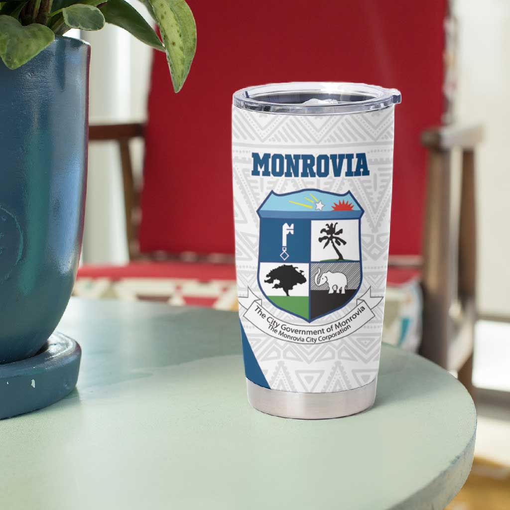 Afro Liberia Monrovia Capital Tumbler Cup African Pattern Curves Style