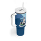 Afro Liberia Monrovia Capital Tumbler With Handle African Pattern Curves Style