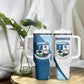 Afro Liberia Monrovia Capital Tumbler With Handle African Pattern Curves Style