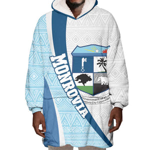 Afro Liberia Monrovia Capital Wearable Blanket Hoodie African Pattern Curves Style