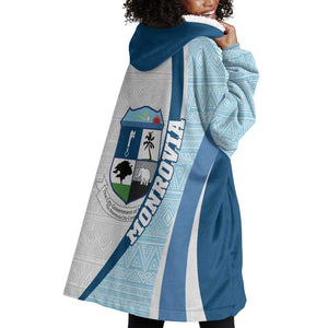 Afro Liberia Monrovia Capital Wearable Blanket Hoodie African Pattern Curves Style