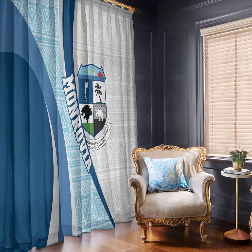 Afro Liberia Monrovia Capital Window Curtain African Pattern Curves Style