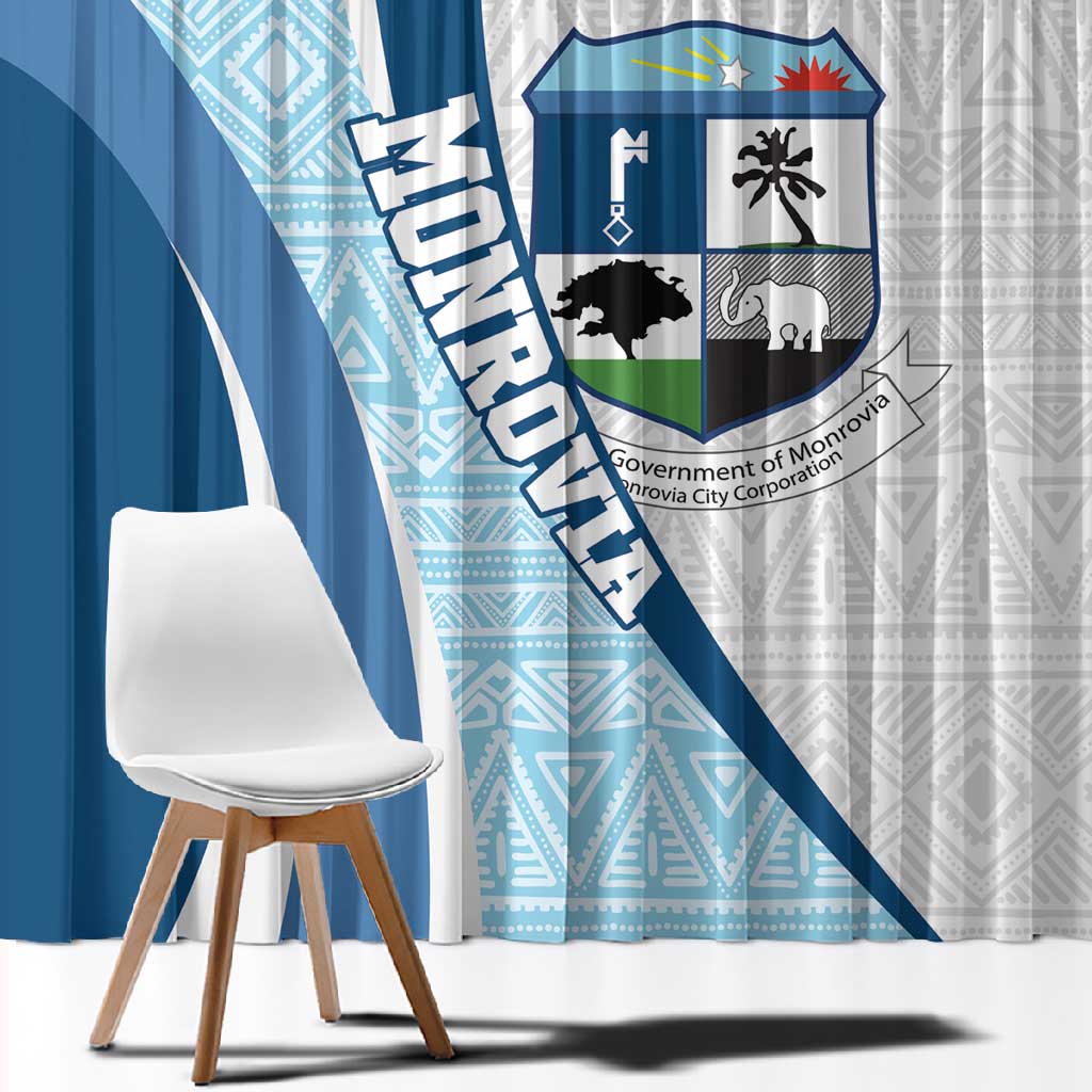 Afro Liberia Monrovia Capital Window Curtain African Pattern Curves Style